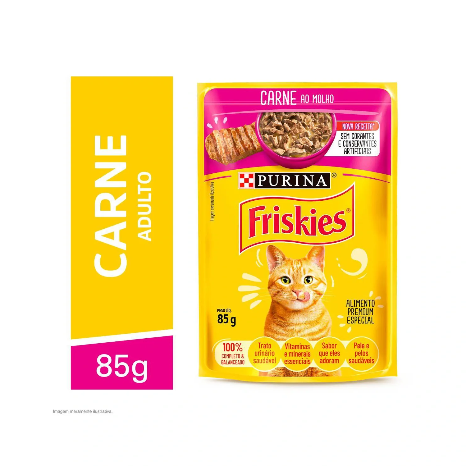 Ração Úmida Friskies Gatos Adultos Carne ao Molho
